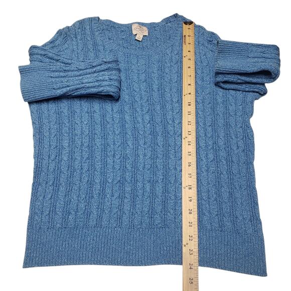 St. John’s Bay Light Blue Cable Knit Sweater – Women’s XL, Cotton Blend Pullover - Picture 8 of 10